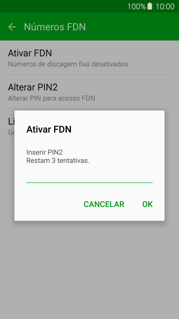 Digite o código PIN2, e pressione OK. Digite o código PIN2, e pressione OK.