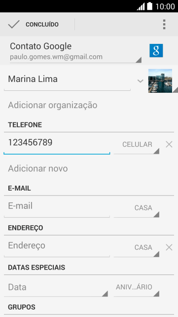 Pressione E-mail, e digite o endereço de e-mail. Pressione E-mail, e digite o endereço de e-mail.