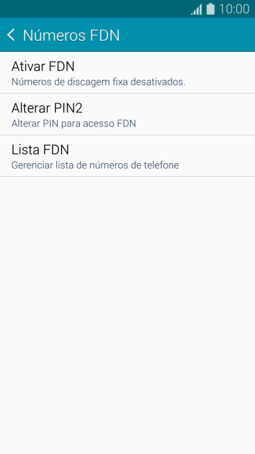 Pressione Ativar FDN para ativar a os números de discagem fixa. Pressione Ativar FDN para ativar a os números de discagem fixa.