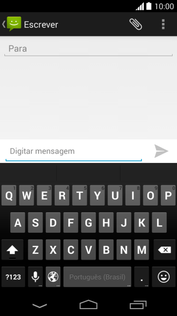 Abra uma nota, mensagem ou e-mail, para que o teclado fique visível na tela, e o celular pronto para a digitação. Abra uma nota, mensagem ou e-mail, para que o teclado fique visível na tela, e o celular pronto para a digitação.