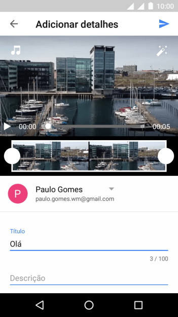 Escreva o texto desejado, e pressione o ícone de upload. Escreva o texto desejado, e pressione o ícone de upload.