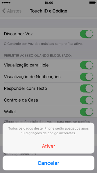 Se você quiser ativar a função, deve pressionar Ativar. Se você quiser ativar a função, deve pressionar Ativar.