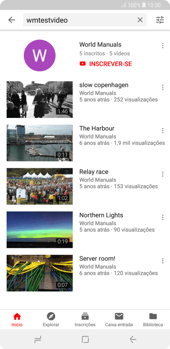 Pressione o vídeo desejado. Pressione o vídeo desejado.