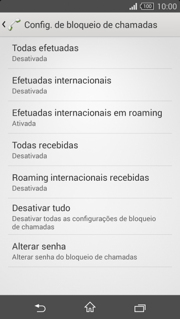 Pressione o tipo de bloqueio desejado. Pressione o tipo de bloqueio desejado.