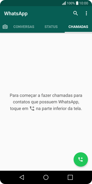 Pressione o ícone de nova chamada. Pressione o ícone de nova chamada.