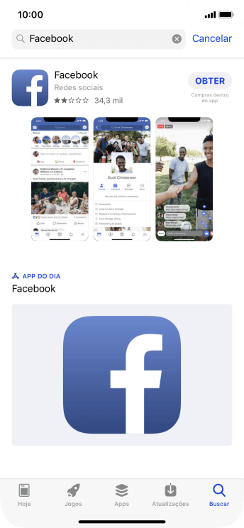 Pressione Facebook. Pressione Facebook.