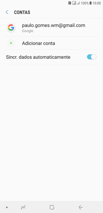 Pressione Adicionar conta. Pressione Adicionar conta.