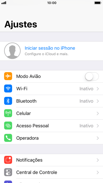 Pressione Iniciar sessão no iPhone. Pressione Iniciar sessão no iPhone.