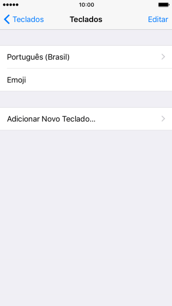 Pressione Adicionar Novo Teclado.... Pressione Adicionar Novo Teclado....