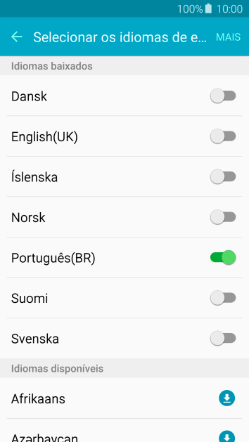 Pressione o idioma desejado para adicioná-lo. Pressione o idioma desejado para adicioná-lo.