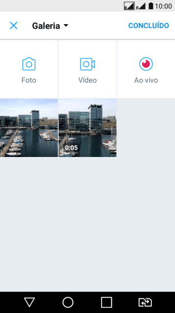 Pressione a foto ou o vídeo desejado. Pressione a foto ou o vídeo desejado.