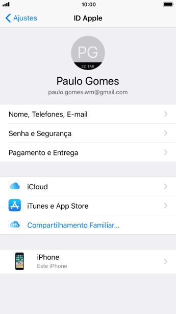 Pressione iCloud. Pressione iCloud.