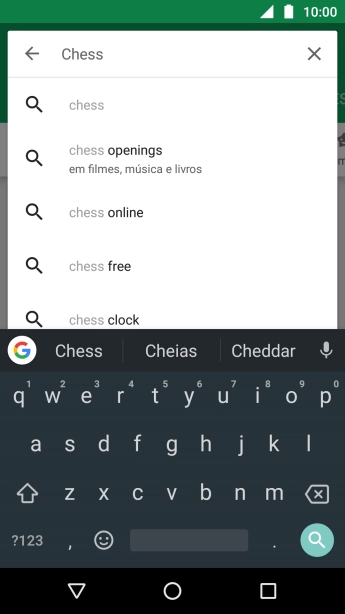 Insira o nome ou assunto do app desejado, e pressione o ícone de busca. Insira o nome ou assunto do app desejado, e pressione o ícone de busca.