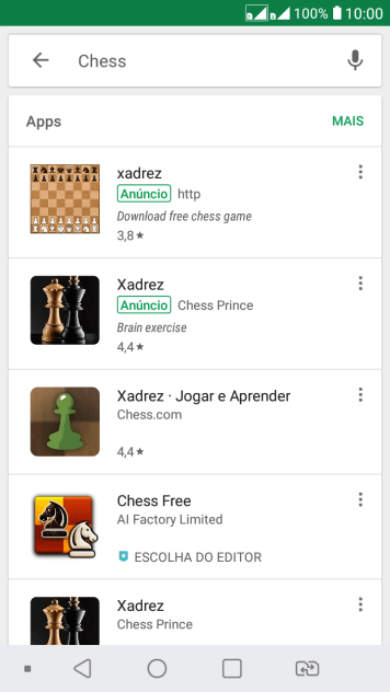 Pressione o app desejado. Pressione o app desejado.