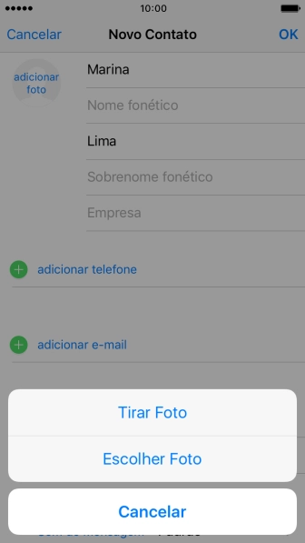Pressione Escolher Foto, e navegue até a pasta desejada. Pressione Escolher Foto, e navegue até a pasta desejada.