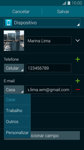 Pressione o tipo de e-mail desejado. Pressione o tipo de e-mail desejado.