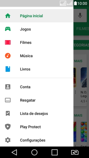 Pressione Configurações. Pressione Configurações.