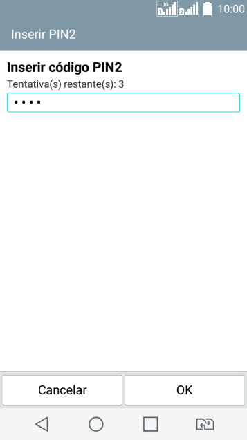 Digite o código PIN2, e pressione OK. Digite o código PIN2, e pressione OK.