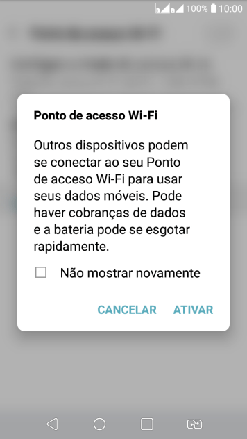 Se o Wi-Fi estiver ativado você deve pressionar ATIVAR. Se o Wi-Fi estiver ativado você deve pressionar ATIVAR.