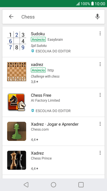 Pressione o app desejado. Pressione o app desejado.