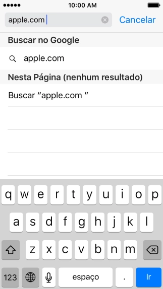 Digite o endereço da página desejada, e pressione Ir. Digite o endereço da página desejada, e pressione Ir.