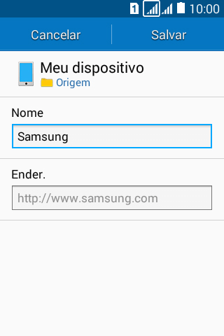 Digite o nome do favorito, e pressione Salvar. Digite o nome do favorito, e pressione Salvar.