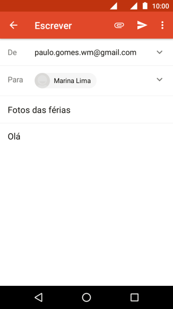 Pressione o ícone de anexo. Pressione o ícone de anexo.