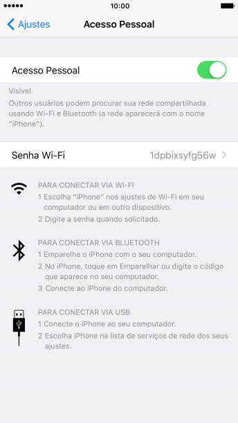 Pressione Senha Wi-Fi, e digite a senha desejada. Pressione Senha Wi-Fi, e digite a senha desejada.