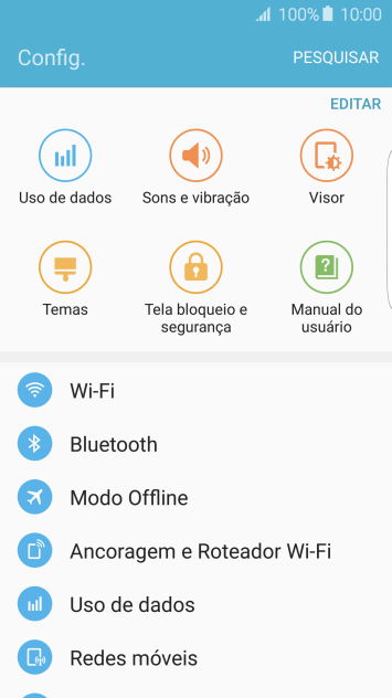 Pressione Redes móveis. Pressione Redes móveis.