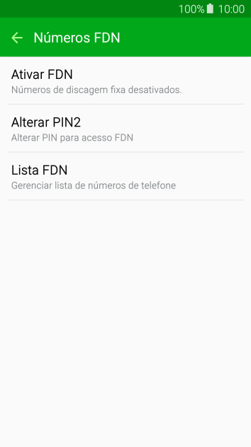 Pressione Ativar FDN para ativar a os números de discagem fixa. Pressione Ativar FDN para ativar a os números de discagem fixa.