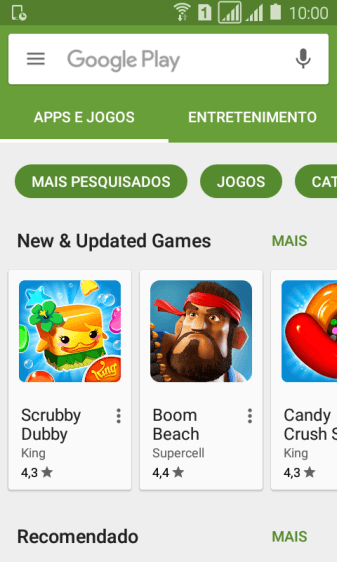 Pressione Google Play. Pressione Google Play.