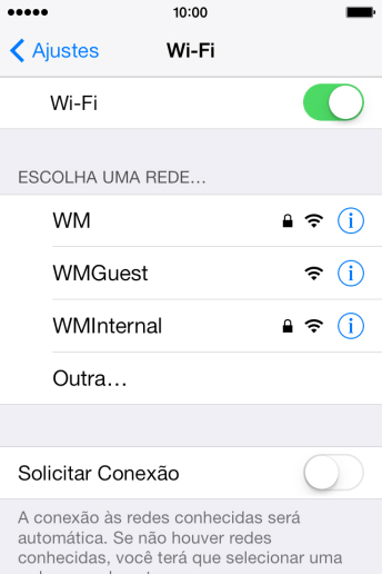 Pressione a rede Wi-Fi desejada. Pressione a rede Wi-Fi desejada.