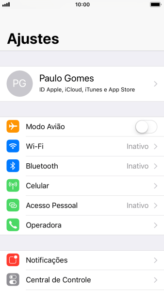 Pressione seu ID Apple. Pressione seu ID Apple.