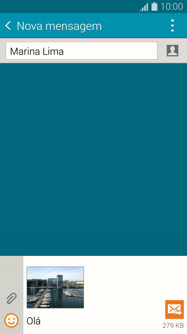 Pressione o ícone de enviar, quando você terminar de escrever a MMS. Pressione o ícone de enviar, quando você terminar de escrever a MMS.