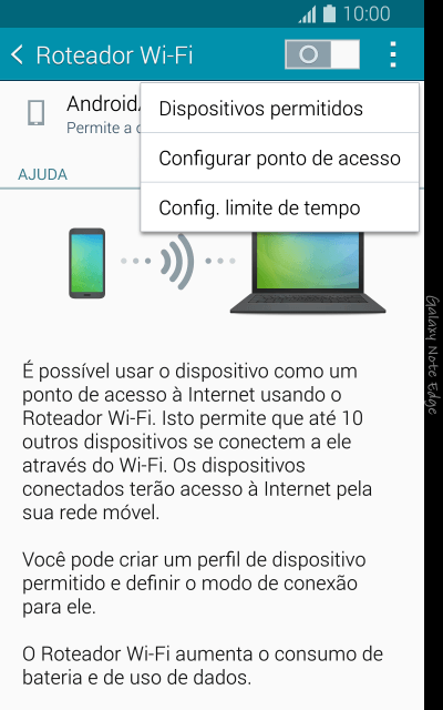 Pressione Configurar ponto de acesso. Pressione Configurar ponto de acesso.