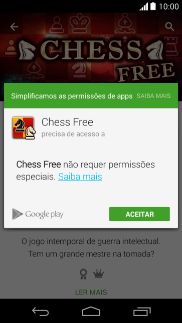 Pressione ACEITAR, e aguarde um instante enquanto o app é instalado. Pressione ACEITAR, e aguarde um instante enquanto o app é instalado.