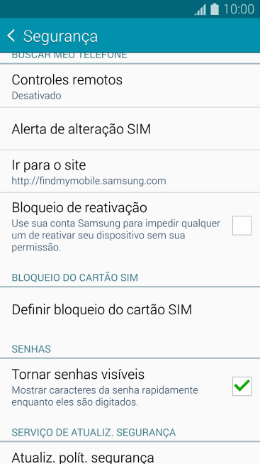 Pressione Definir bloqueio do cartão SIM. Pressione Definir bloqueio do cartão SIM.