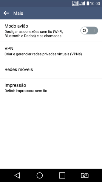 Pressione Redes móveis. Pressione Redes móveis.