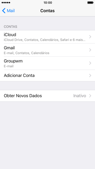 Pressione a conta de e-mail desejada. Pressione a conta de e-mail desejada.
