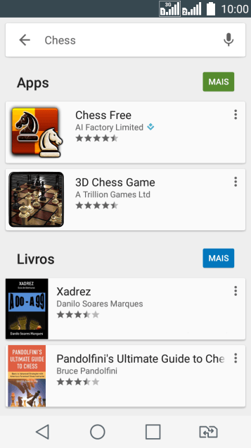 Pressione o app desejado. Pressione o app desejado.