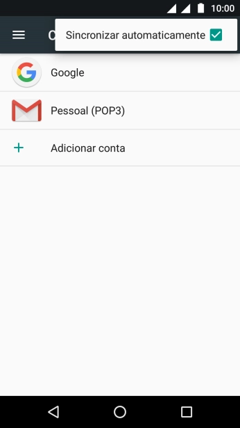Pressione Sincronizar automaticamente para ativar ou desativar a função. Pressione Sincronizar automaticamente para ativar ou desativar a função.
