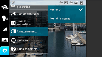 Pressione MicroSD para salvar as fotos no cartão de memória. Pressione MicroSD para salvar as fotos no cartão de memória.