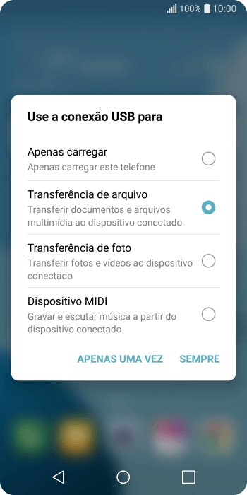 Pressione Transferência de arquivo. Pressione Transferência de arquivo.