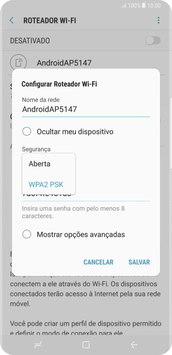 Pressione WPA2 PSK para proteger seu Roteador Wi-Fi com uma senha. Pressione WPA2 PSK para proteger seu Roteador Wi-Fi com uma senha.
