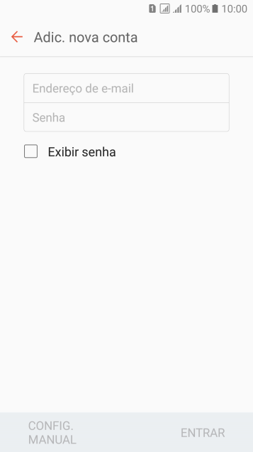 Pressione Endereço de e-mail, e digite o endereço de e-mail. Pressione Endereço de e-mail, e digite o endereço de e-mail.