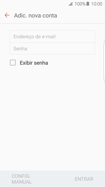 Pressione Endereço de e-mail, e digite o endereço de e-mail. Pressione Endereço de e-mail, e digite o endereço de e-mail.