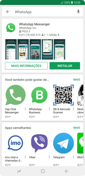 Pressione WhatsApp Messenger. Pressione WhatsApp Messenger.