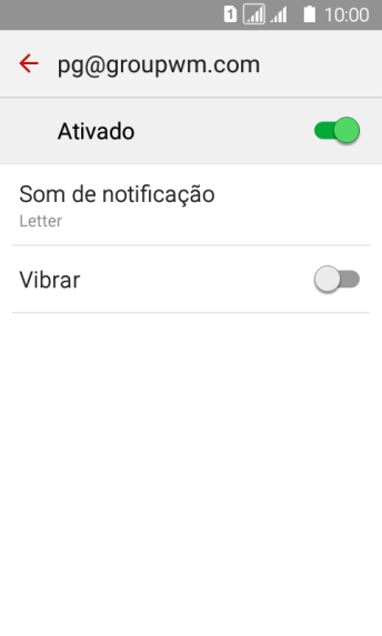 Pressione o indicador abaixo do nome da conta para ativar ou desativar a função. Pressione o indicador abaixo do nome da conta para ativar ou desativar a função.