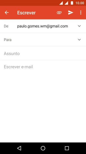 Pressione o campo de busca, e digite as primeiras letras do destinatário. Pressione o campo de busca, e digite as primeiras letras do destinatário.