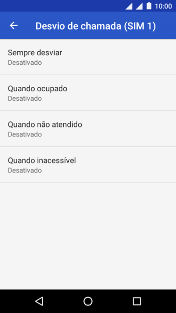 Pressione o tipo de encaminhamento desejado. Pressione o tipo de encaminhamento desejado.